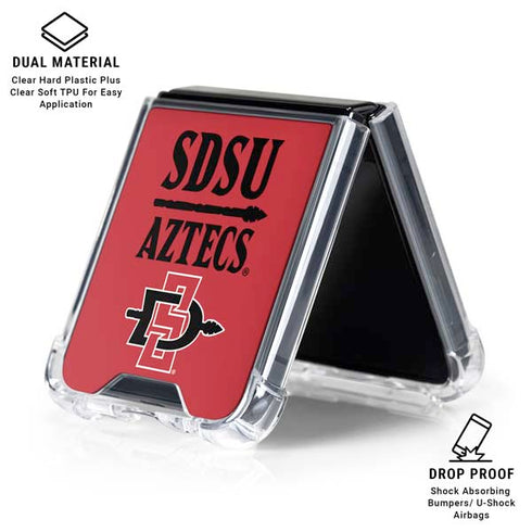 San Diego State University Aztecs Red Galaxy Z Flip6 Clear Case